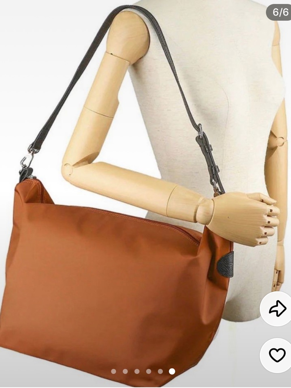 Longchamp Cognac Hobo Bag with Dark Brown Strap